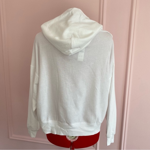 J. Crew Magic Rinse™ Hoodie with Heart, 100% Cotton, White/Navy, Oversized, XS/S - Picture 8 of 12